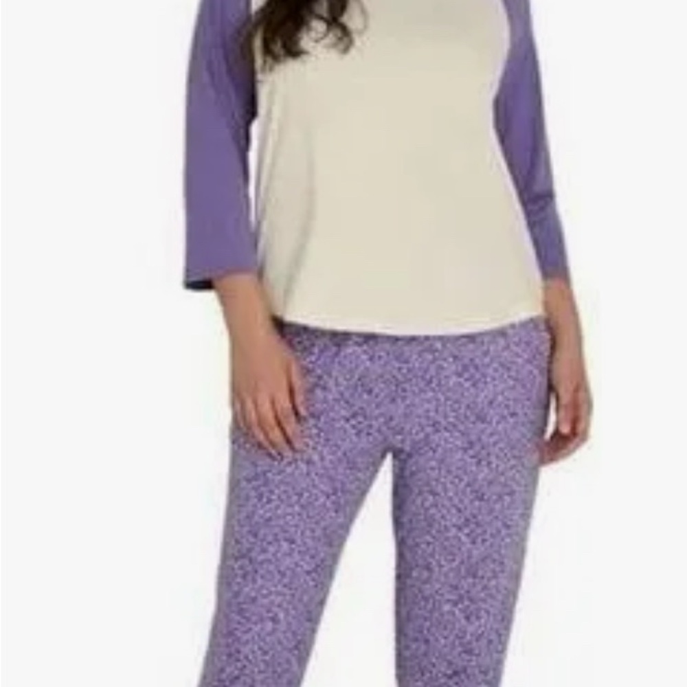 Eddie Bauer Purple and Cream Pajama Set Comfortable Intimates